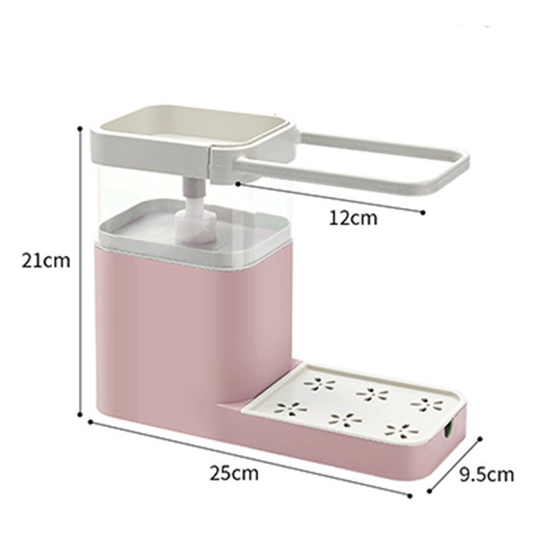Dishwashing Brush Pot Artifact Pressing Liquid Box Sponge Wipe Combination Kitchen Dishwasher Automatic Liquid Cleaning Brush - Image 3