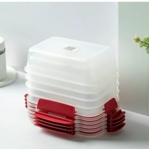 5 Pack Stackable Food Storage Containers Airtight & Leakproof Set Snap Lock Lids