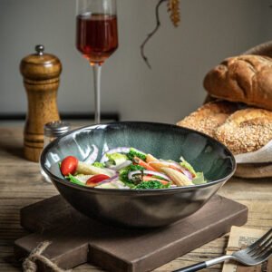 7.5 Inch Ceramic Bowl Vintage Salad Bowl Vegetable Bowl Micro Flaw